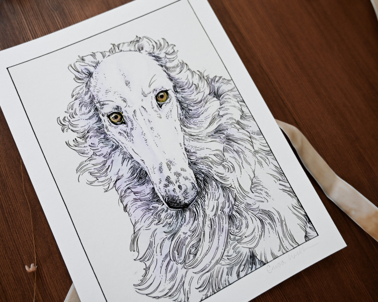 Borzoi Watercolor Study