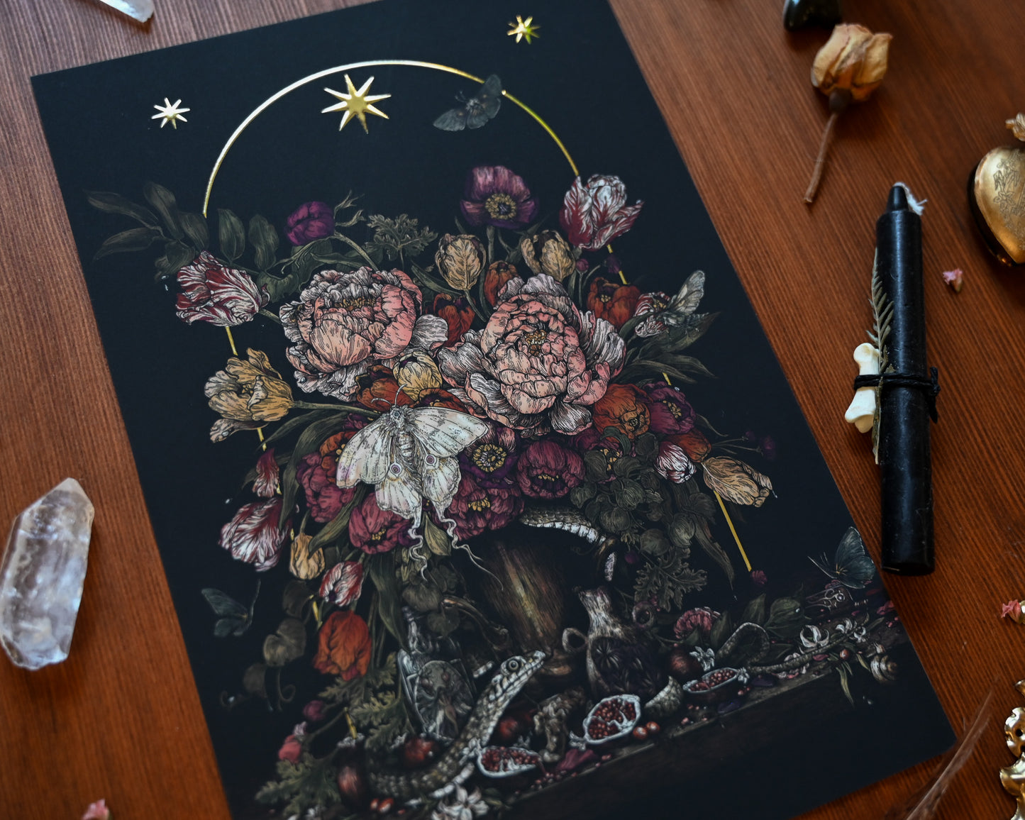 Farewell Gold Mini — gold foil mini print by Erica Williams (HookieDuke) (view 4)