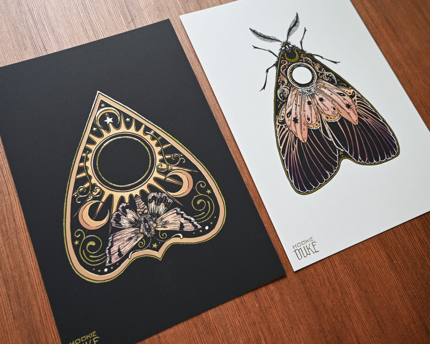Moth Planchette Gold Mini — gold foil mini print by Erica Williams (HookieDuke) (view 2)