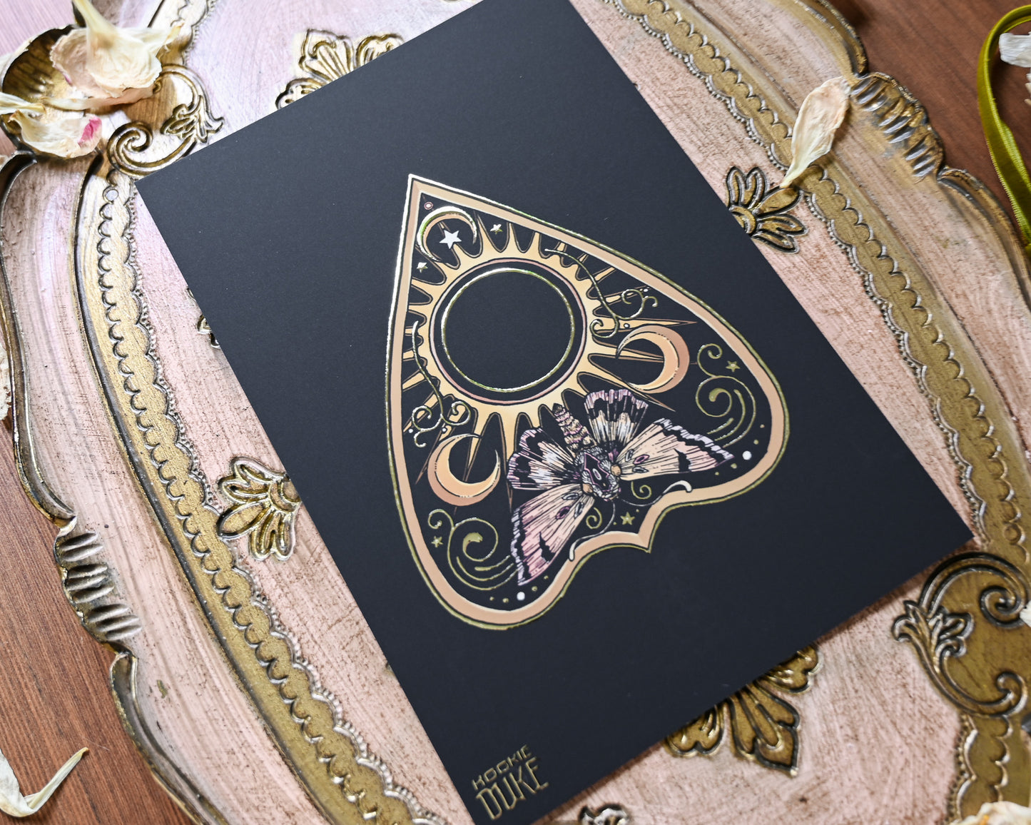 Solar Planchette Gold Mini — gold foil mini print by Erica Williams (HookieDuke) (view 2)