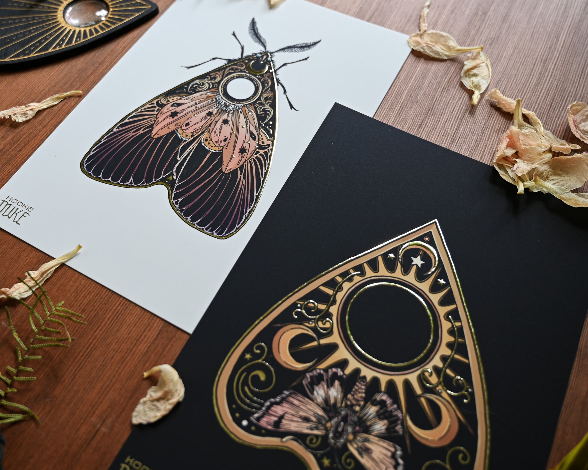 Solar Planchette Gold Mini — gold foil mini print by Erica Williams (HookieDuke) (view 3)