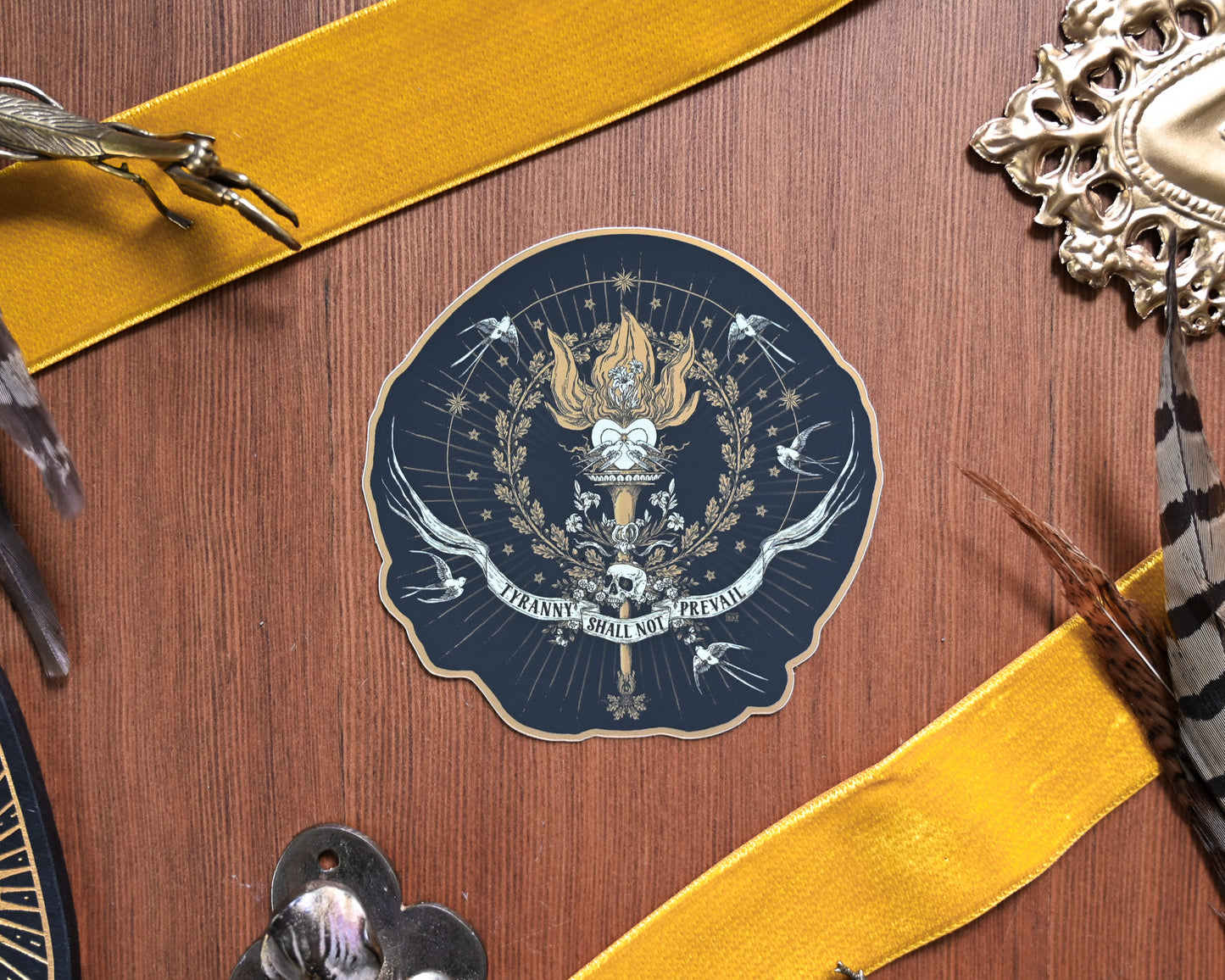 Against Tyranny Metallic Sticker