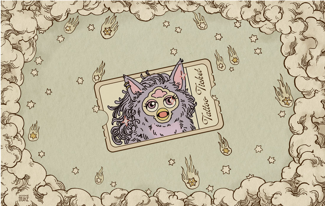 Furby Esoterica Tattoo Flash by Erica Williams (HookieDuke)