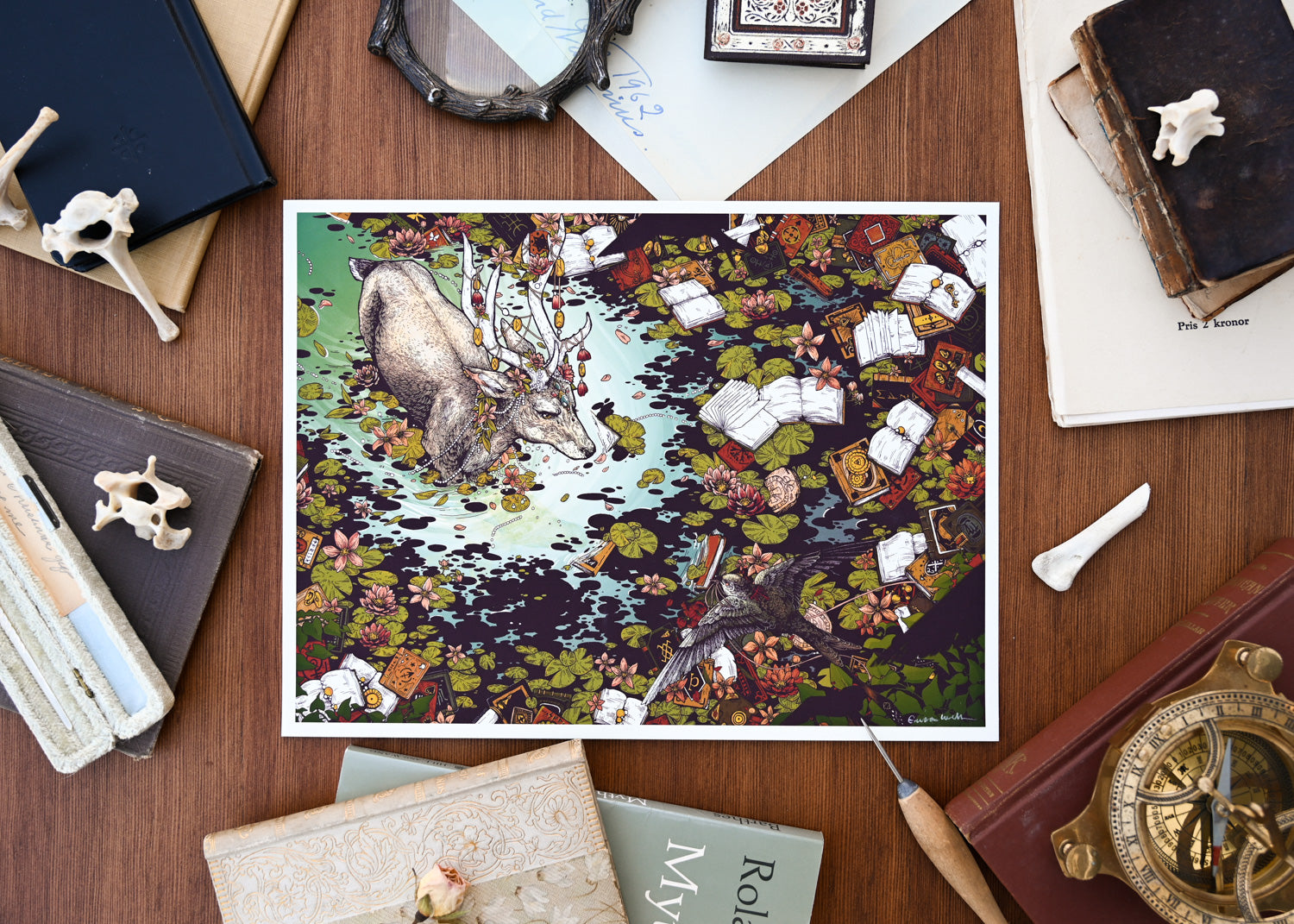 Bibliothecary — giclée fine art print by Erica Williams (HookieDuke)